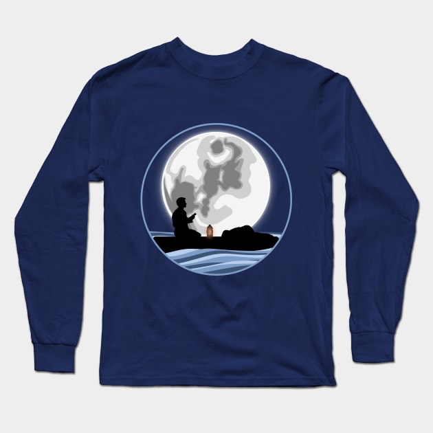 Cowboy Under the Moon (Joe Versus the Volcano) Long Sleeve T-Shirt by PlaidDesign